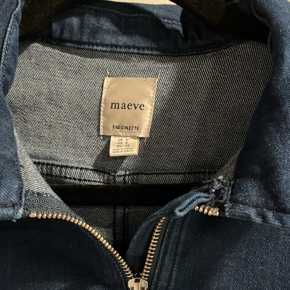 Anthropologie NWT THE COLETTE WEEKEND DENIM JUMPSUIT BY MAEVE - 0 - Picture 6 of 9